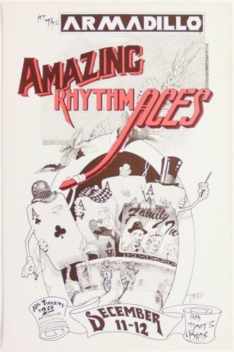 1975 Amazing Rhythm Aces Armadillo World Headquarters Austin Poster Excellent 75