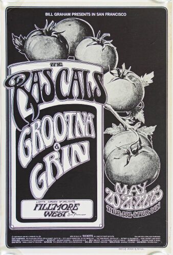 1971 BG-281 The Rascals Fillmore West Poster Excellent 73