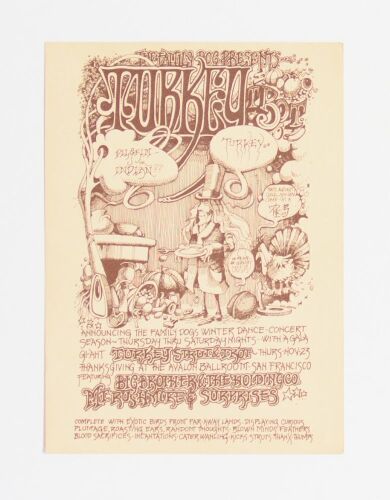 1967 FD-671123 Big Brother Janis Joplin Turkey Trot Avalon Ballroom Handbill Excellent 79