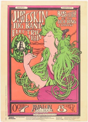 1966 FD-29 Big Brother Janis Joplin Avalon Ballroom RP3 Poster Extra Fine 61