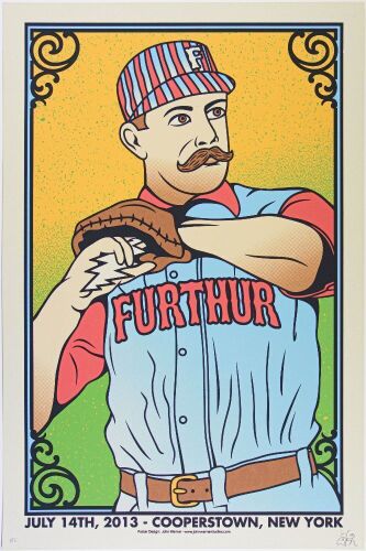 2013 Furthur Doubleday Field Cooperstown AE Signed John Warner Poster Mint 97