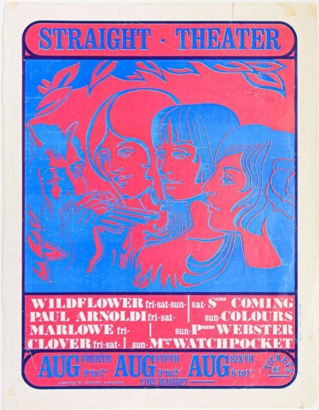 1967 Wildflower Paul Arnoldi Clover Straight Theater Poster Extra Fine 63