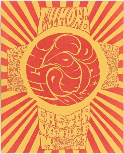 1967 AOR-2.82 Bill Ham's Light Sound Dimension Fillmore Auditorium Handbill Near Mint 85