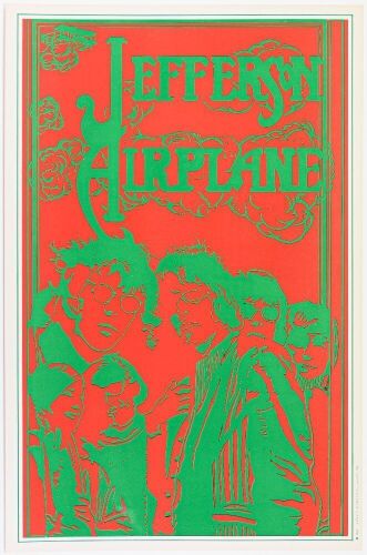 1967 Jefferson Airplane Saladin Productions Headshop Poster Near Mint 87