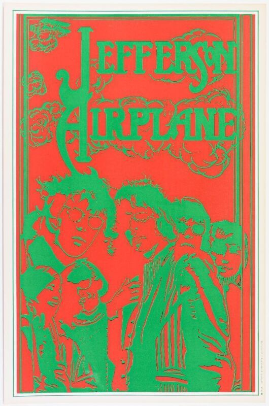 1967 Jefferson Airplane Saladin Productions Headshop Poster Near Mint 87