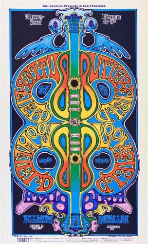 1969 BG-166 Butterfield Blues Band Fillmore West Poster Near Mint 83