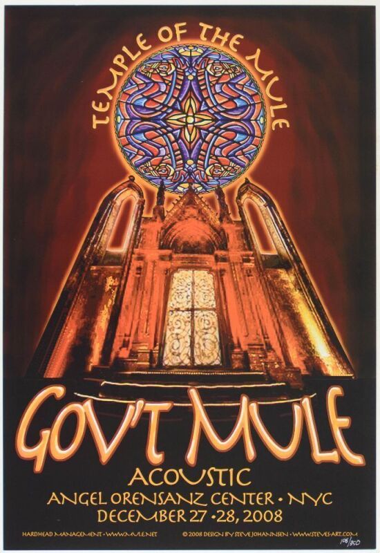 2008 Gov't Mule Acoustic Angel Orensanz Center New York LE Poster Mint 91