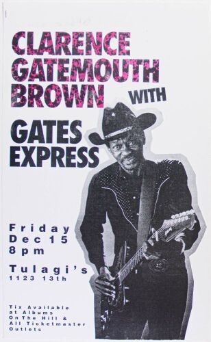 1995 Clarence Gatemouth Brown Tulagi's Boulder Poster Near Mint 85