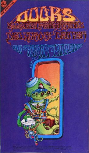 1967 FD-D18 The Doors 1601 W Evans Street Denver RP2 Poster Near Mint 81