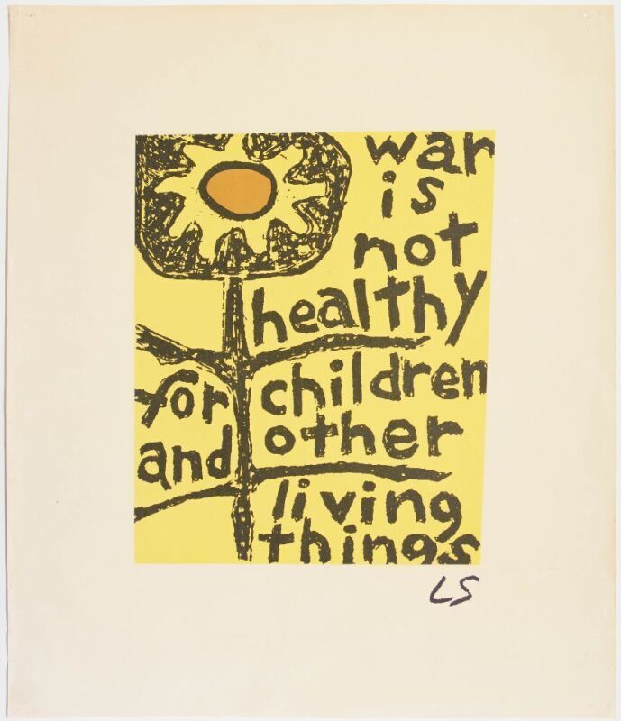 1967 War Is Not Healthy For Children And Other Living Things Headshop Poster Extra Fine 67