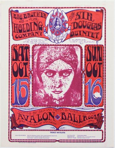 1966 FD-30 Big Brother Janis Joplin Avalon Ballroom Handbill Mint 90