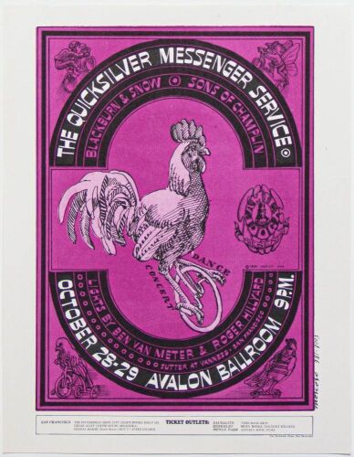 1966 FD-32 Quicksilver Messenger Service Avalon Ballroom Handbill Near Mint 89