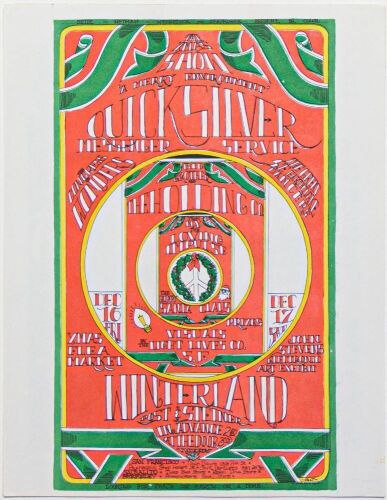 1967 AOR-2.207 Big Brother Janis Joplin Quicksilver Winterland Handbill Near Mint 85