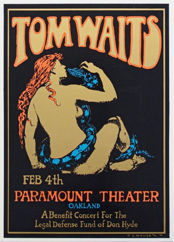 1996 Stanley Mouse Tom Waits The Paramount Theater Oakland Poster Near Mint 83