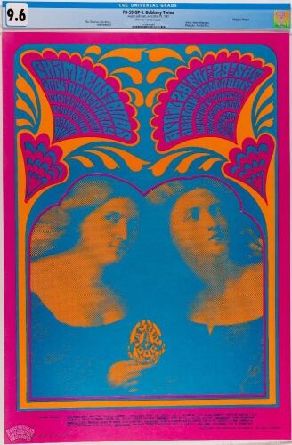 1967 FD-59 Iron Butterfly Avalon Ballroom Signed Moscoso Poster CGC 9.6
