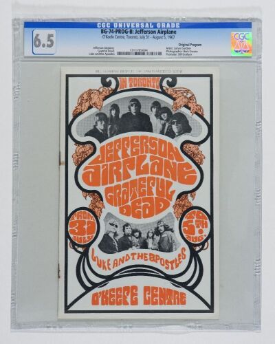 1967 BG-74 Grateful Dead Jefferson Airplane O'Keefe Centre Concert Program CGC 6.5