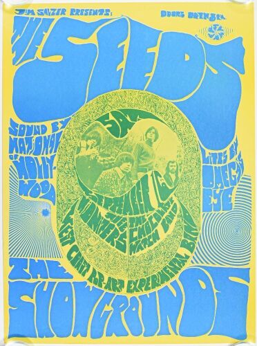 1967 The Seeds Earl Warren Showgrounds Poster Near Mint 83