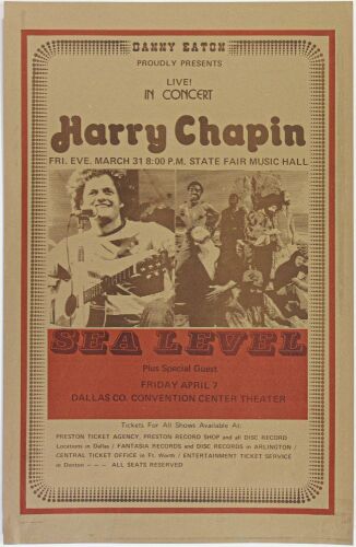 1978 Harry Chapin Dallas County Convention Theater Excellent 79