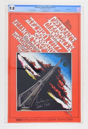 1969 BG-164 Creedence Clearwater Revival Jethro Tull Fillmore Signed Ian Anderson Poster CGC 9.8