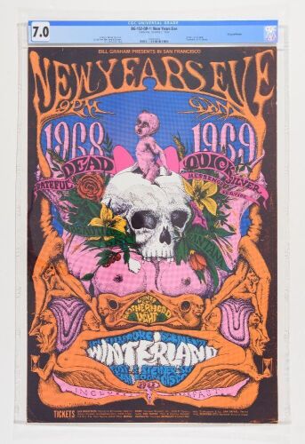 1968 BG-152 Grateful Dead Santana NYE Winterland Poster CGC 7.0