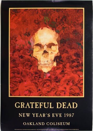 1987 PCL-7B Grateful Dead New Years Eve Oakland Coliseum Poster Near Mint 83