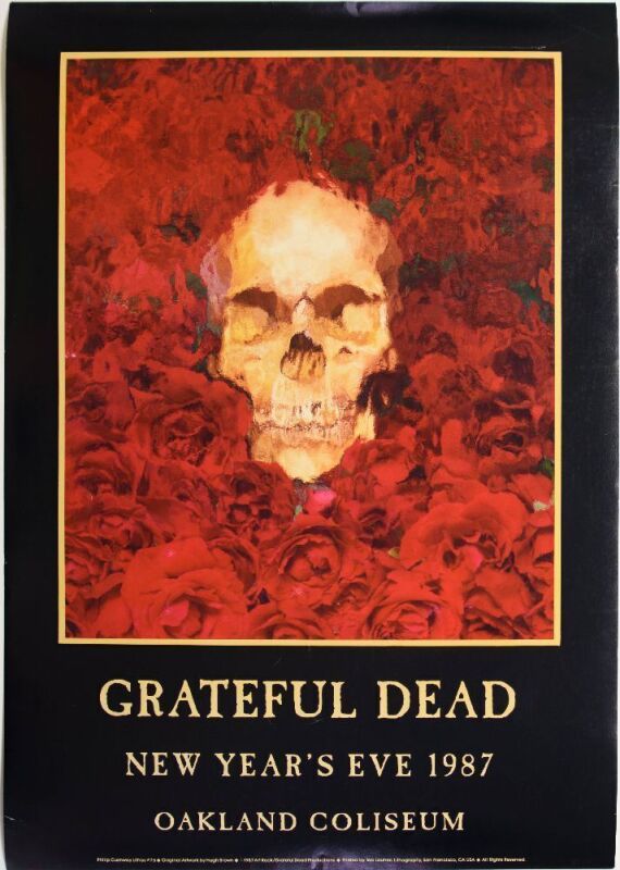 1987 PCL-7B Grateful Dead New Years Eve Oakland Coliseum Poster Near Mint 83