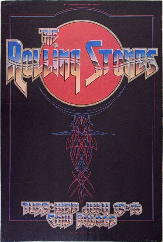 1975 AOR-4.41 Rolling Stones Cow Palace Poster Extra Fine 67