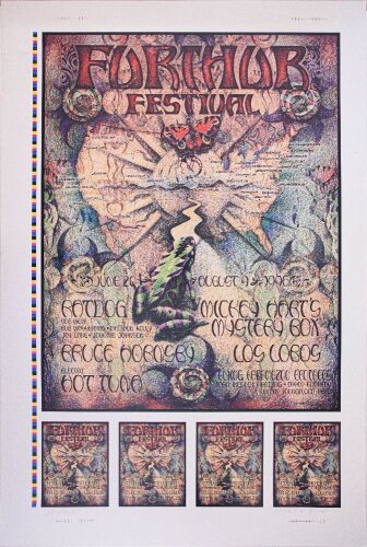 1996 Michael Everett Ratdog Hot Tuna Bruce Hornsby Los Lobos Furthur Festival LE Uncut AP Signed Everett Poster Excellent 73