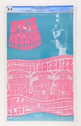 1966 BG-43 Otis Redding Grateful Dead Fillmore Auditorium Signed Wilson Poster CGC 6.5