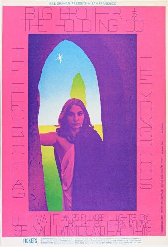 1968 BG-104 Big Brother & The Holding Company Winterland & Fillmore Auditorium RP2 Poster