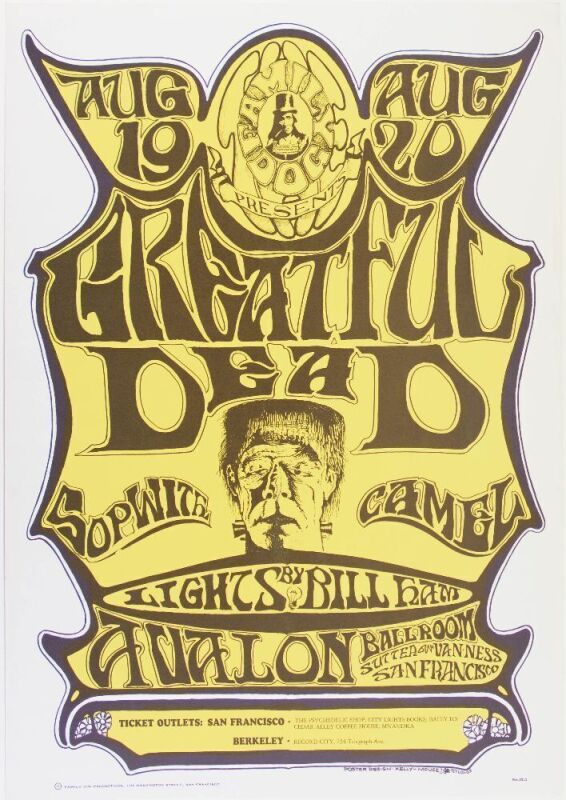 1966 FD-22 Grateful Dead Sopwith Camel Avalon Ballroom RP3 Poster Near Mint 81