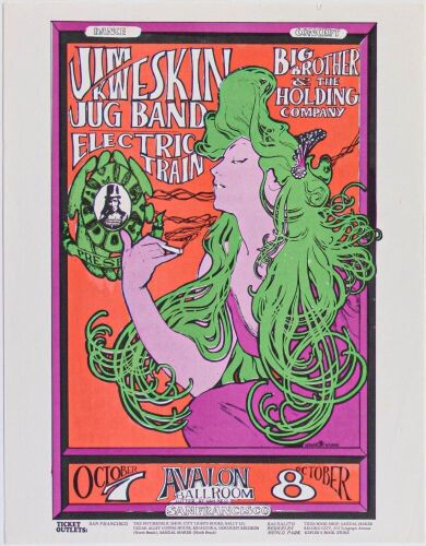 1966 FD-29 Big Brother Janis Joplin Avalon Ballroom Handbill Near Mint 81