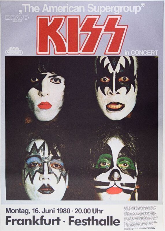 1980 KISS Festhalle Frankfurt Germany Poster Near Mint 87