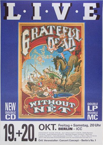 1990 Grateful Dead Internationales Congress Centrum Berlin Germany Poster Near Mint 89