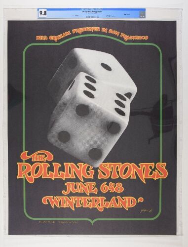 1972 BG-289 Rolling Stones Winterland RP2 Poster CGC 9.8