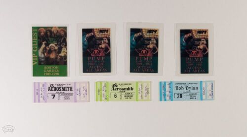 Lot of 7 Assorted Aerosmith & Bob Dylan Passes & Tickets