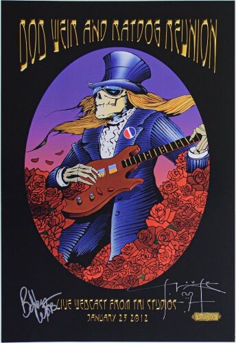 2012 Stanley Mouse Bob Weir & Ratdog Reunion TRI Studios San Rafael Signed Mouse & Bob Weir Poster Mint 93