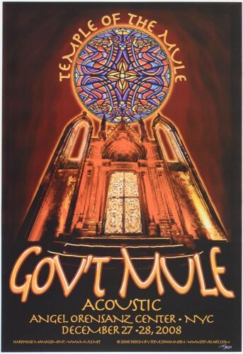 2008 Gov't Mule Acoustic Angel Orensanz Center New York LE Poster Mint 93