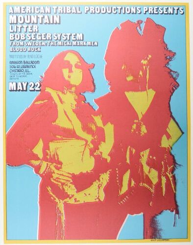 1970 Mountain Aragon Ballroom Chicago Poster Near Mint 85