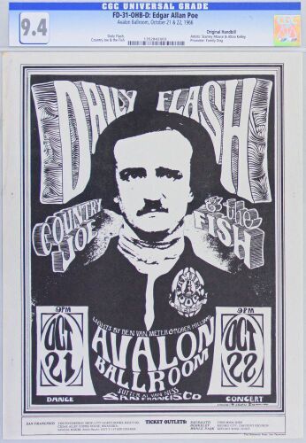 1966 FD-31 Daily Flash Country Joe Avalon Ballroom Handbill CGC 9.4