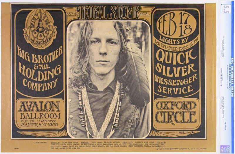 1967 FD-48 Big Brother Janis Joplin Avalon Ballroom RP2 Poster CGC 5.5