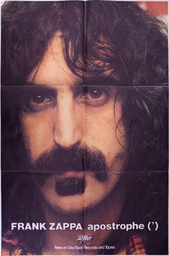 1974 Frank Zappa Apostrophe (') Album DiscReet Records Promotional Poster Excellent 71