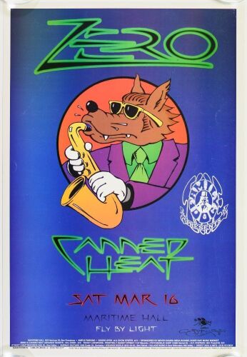 1996 Stanley Mouse Zero Canned Heat Maritime Hall Poster Near Mint 87