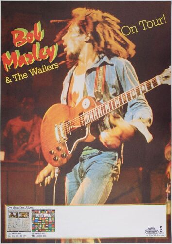 1980 Bob Marley The Wailers Tour Germany Blank Poster Near Mint 85