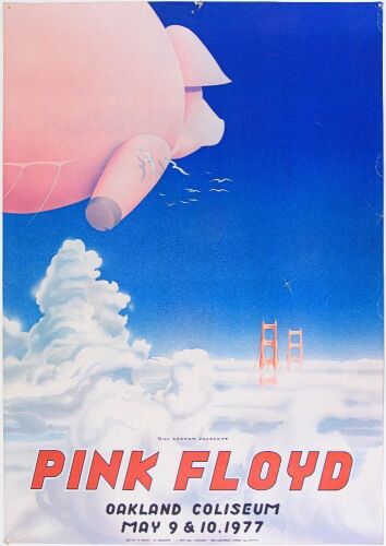 1977 AOR-4.47 Pink Floyd Oakland Coliseum Poster Excellent 77