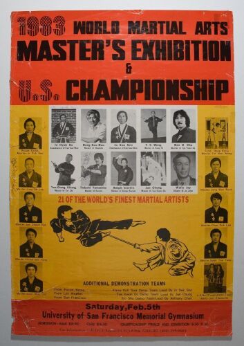 1983 World Martial Arts Master's Exhibit & U.S Championship University of San Francisco Memorial Gymnasium Poster Fine 53