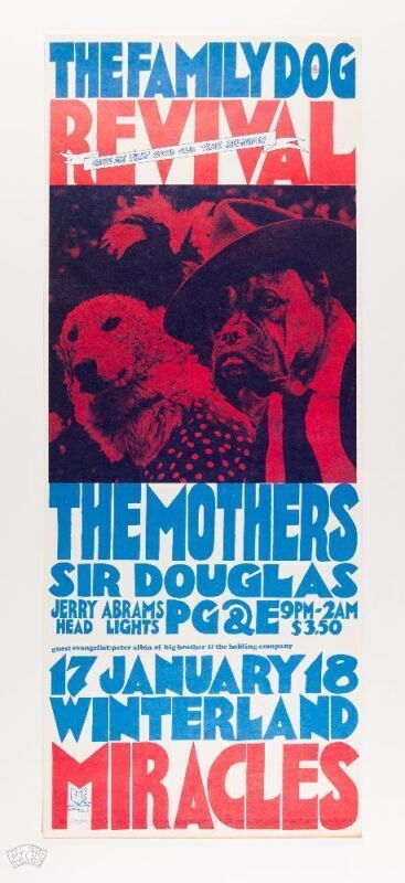 1969 FD-690117 Frank Zappa The Mothers Winterland Poster Near Mint 89