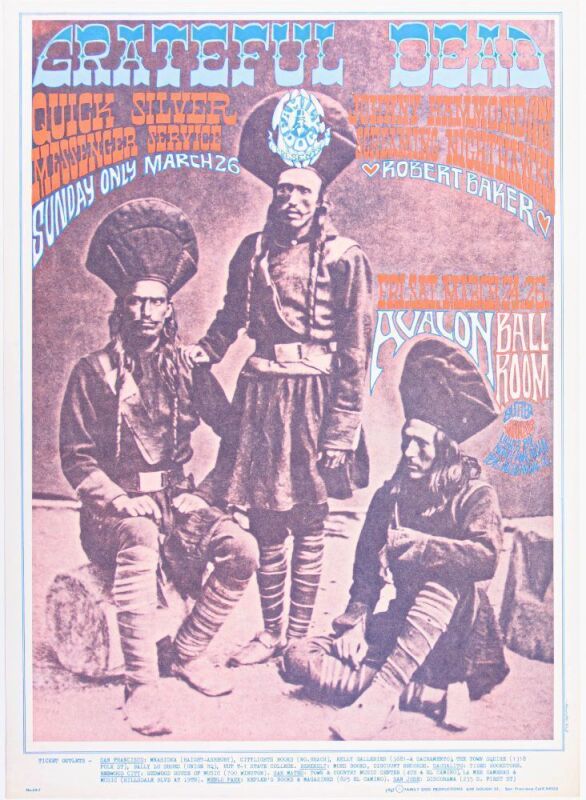 1967 FD-54 Grateful Dead Avalon Ballroom Poster Near Mint 83