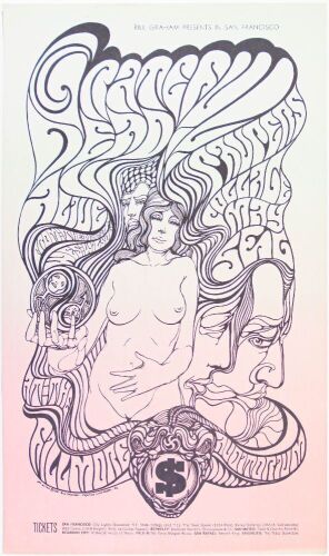 1967 BG-62 Grateful Dead Fillmore Auditorium Poster Excellent 71