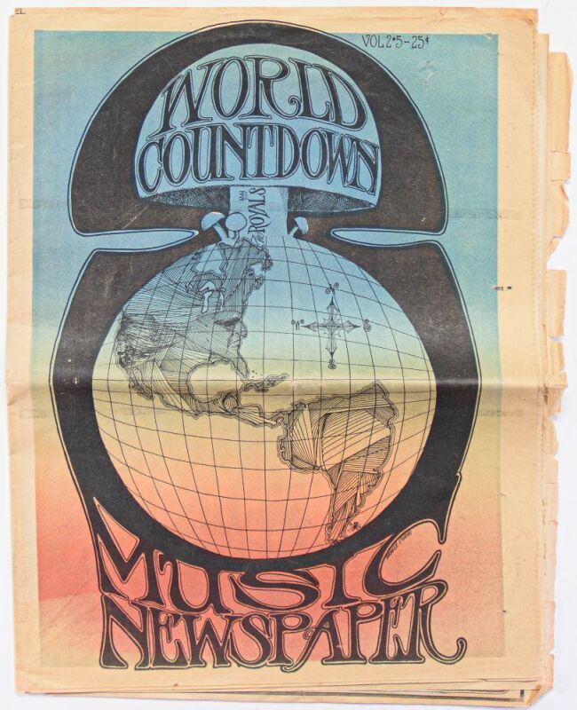 1967 Stanley Mouse Ralph J. Gleason World Countdown Music Newspaper Volume 2 Issue 5 Newspaper Extra Fine 63